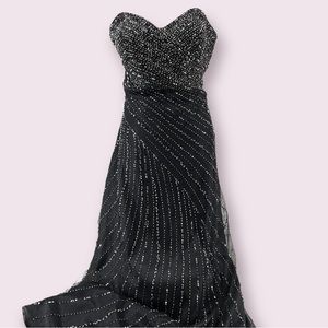 Mori Lee Strapless Beaded Mermaid Style Gown